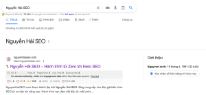 Nguyễn Hải SEO đã nằm trong kho Google Knowledge Graph - Sơ đồ tri thức của Google.